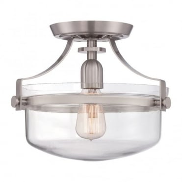 PENN - Station Semi Flush in Stainless Steel, Clear