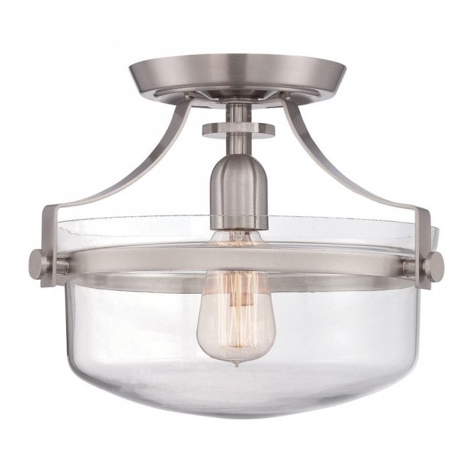 PENN - Station Semi Flush in Stainless Steel, Clear