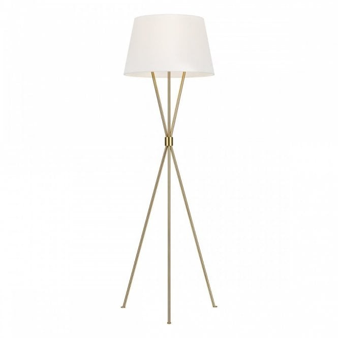 PENNY Floor Lamp Burnished Brass, Mid-century inspired tripod base