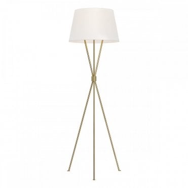 PENNY Floor Lamp Burnished Brass, Mid-century inspired tripod base