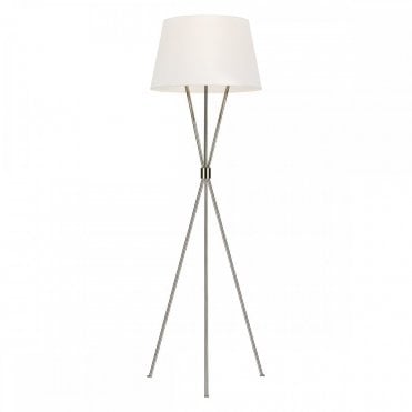 PENNY Floor Lamp Polished Nickel, Mid-century inspired tripod base