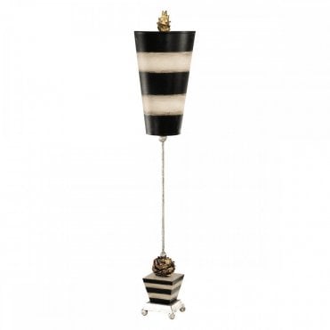 PEONY Quirky Table Lamp Taupe And Black with Upturned Shade
