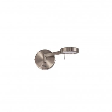 PERUSE LED Wall Light With A Satin Nickel Finish