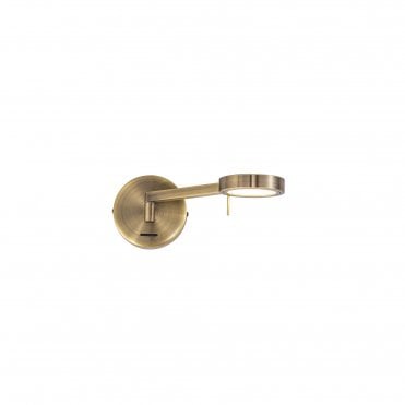 PERUSE LED Wall Light With An Antique Brass Finish