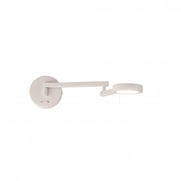 PERUSE Swing Arm LED Wall Light With A Sand White Finish