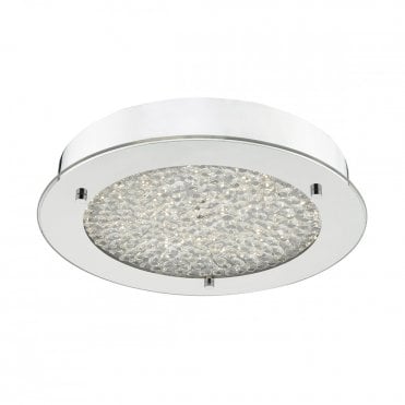 PETA - Bathroom LED Flush Polished Chrome Clear Glass LED Polished Chrome