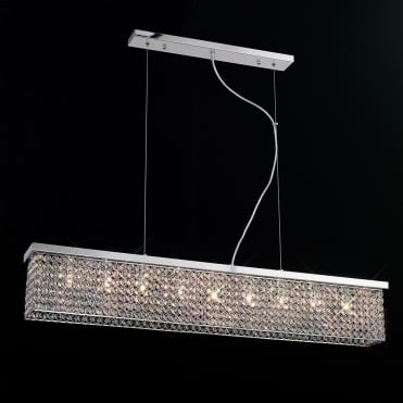 Rectangular Flush Ceiling Light/Ceiling Pendant Chrome and Crystal