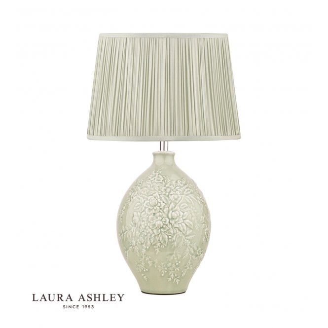 Picardie Ceramic Table Lamp Green & Polished Chrome (Base Only)