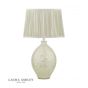 Picardie Ceramic Table Lamp Green & Polished Chrome (Base Only)