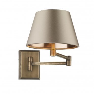 PIMLICO Wall light in antique brass with swivel arm