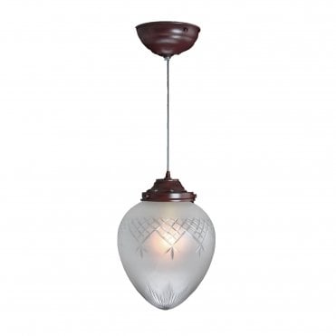 PINESTAR Clear Glass Victorian or Edwardian Ceiling Pendant Antique Bronze