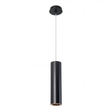 PIPE - 1 X GU10 Max 50W Matte Black Golden Ceiling Pendant
