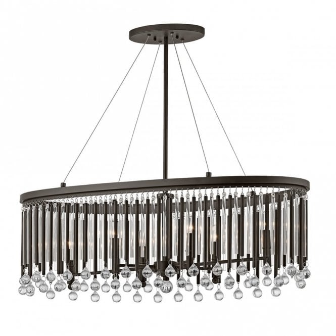 PIPER Espresso Island Chandelier Crystal Drops