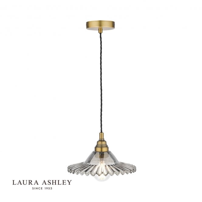 PIPPA Pendant Aged Brass Smoked Glass