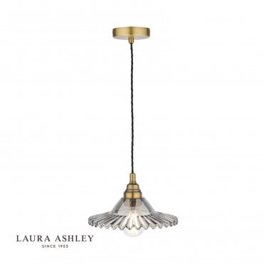 PIPPA Pendant Aged Brass Smoked Glass