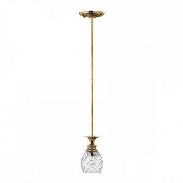 brass ceiling pendant with pineapple design