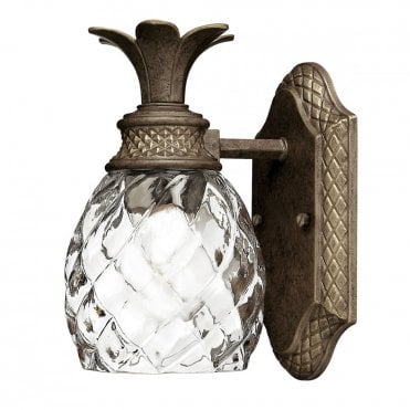 PLANTATION LED Pineapple Glass Bathroom Wall Light Pearl Bronze