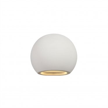 PLASTERPAINT Round Wall Light White Paintable Gypsum