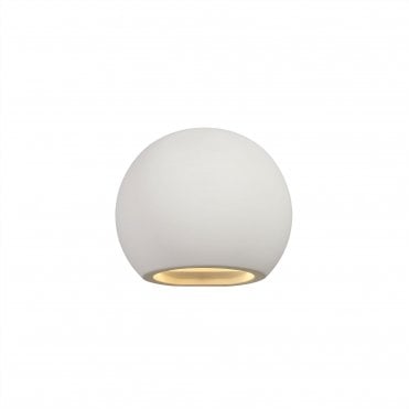 PLASTERPAINT Round Wall Light White Paintable Gypsum