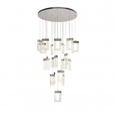 POLAROID 21 Light Ceiling Cluster Pendant in Polished Chrome Finish