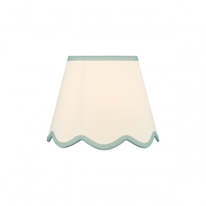 Poma Tapered Drum Shade - Natural Linen & Blue 25cm