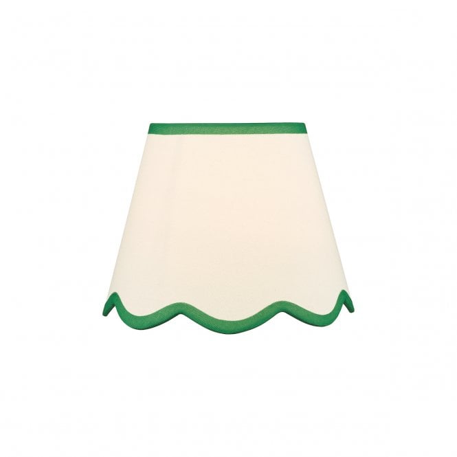Poma Tapered Drum Shade - Natural Linen & Green 25cm