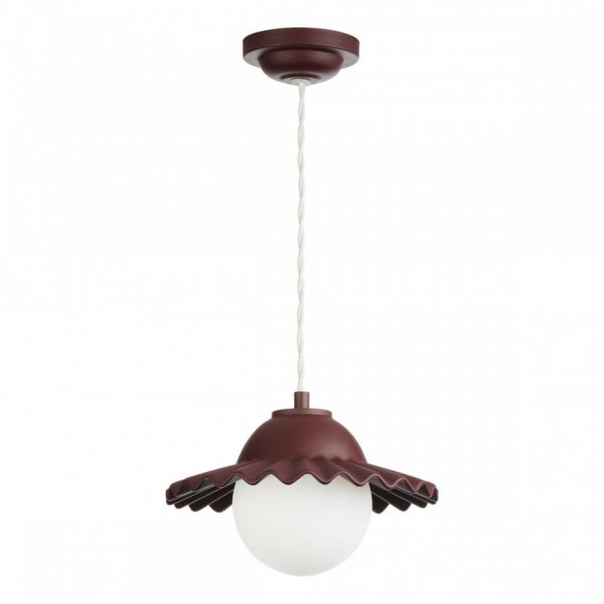 POP SINGLE PENDANT AUBERGINE with CREAM cable