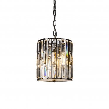 POWELL Pendant 3 Light Polished Chrome Cylinder Pendant Light S