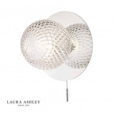 PRAGUE Bathroom Wall Light Glass Polished Chrome IP44
