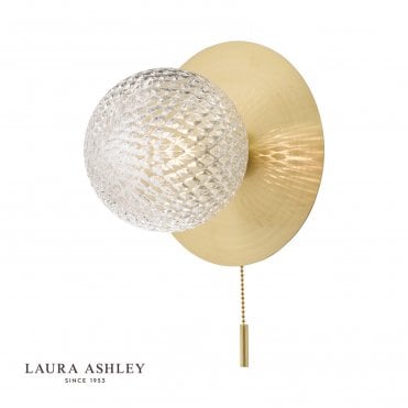 PRAGUE Bathroom Wall Light Glass Satin Brass IP44
