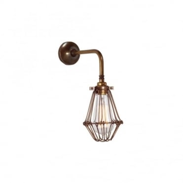 PRAIA - Vintage Cage Wall Light In Antique Brass