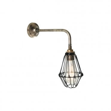 PRAIA - Vintage Cage Wall Light In Antique Silver