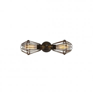 PRAIA - Vintage Double Cage Wall Light In Antique Brass