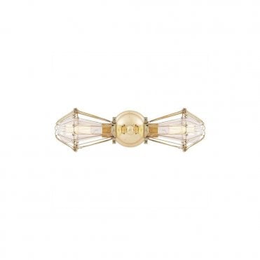 PRAIA - Vintage Double Cage Wall Light In Polished Brass