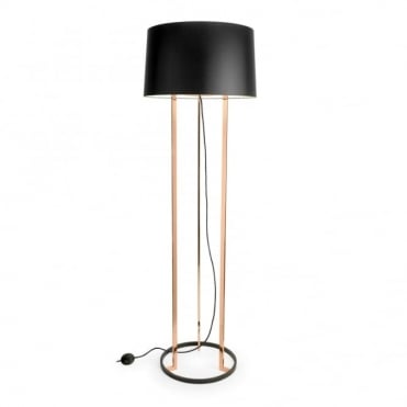 PREMIUM - Black and Polished Copper Floor Lamp