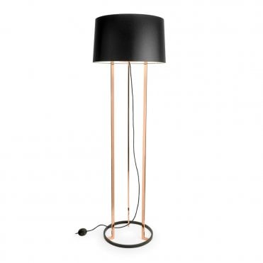 PREMIUM - Black and Polished Copper Floor Lamp