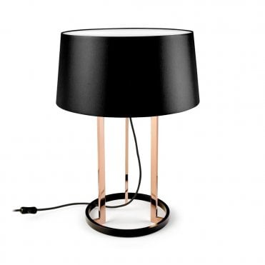 PREMIUM - Large Black and Polished Copper Table Lamp