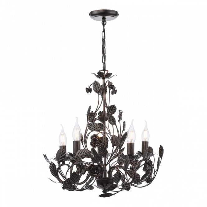 Priscilla 5 Light Pendant in Matte Black & Brushed Bronze (Fitting Only)