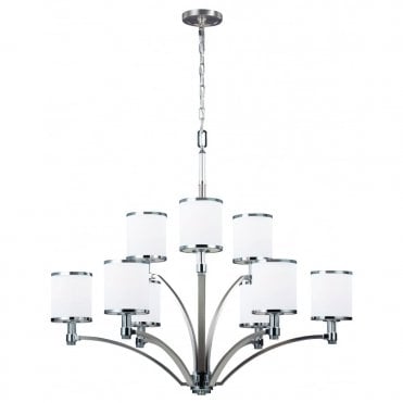 PROSPECT PARK 9 Lt Chandelier Nickel