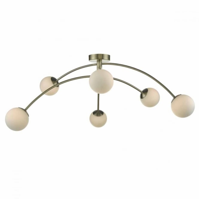PUGLIA - 6lt Semi Flush Light Ant Brass