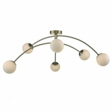 PUGLIA - 6lt Semi Flush Light Ant Brass