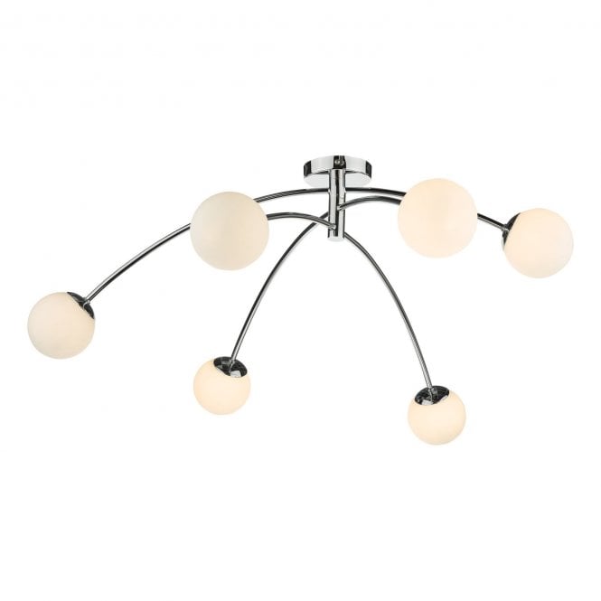 Puglia Semi Flush Finished in Polished Chrome Opal Glass