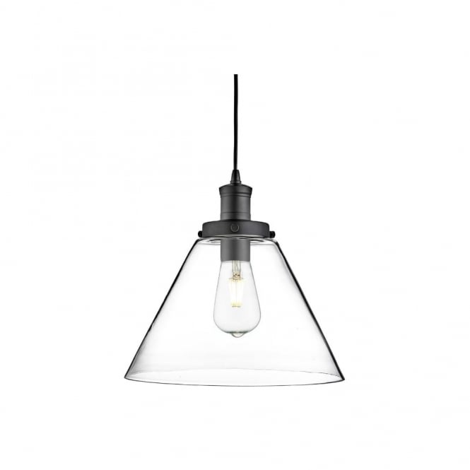 PYRAMID - Glass And Matte Black Ceiling Pendant