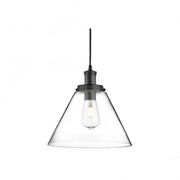 PYRAMID - Glass And Matte Black Ceiling Pendant