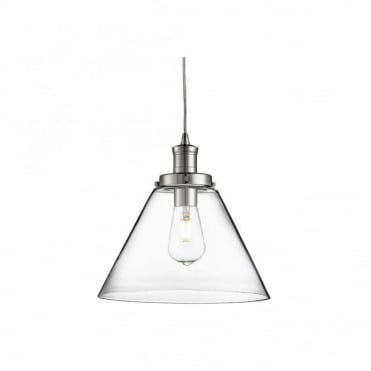 PYRAMID - Glass And Poslished Chrome Ceiling Pendant