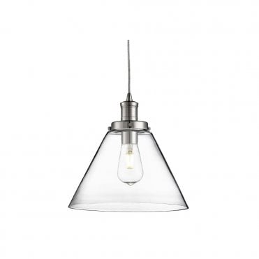 PYRAMID - Glass And Poslished Chrome Ceiling Pendant