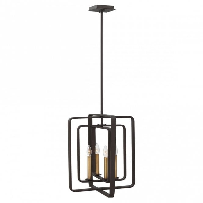 QUENTIN 4 Light Angular Ceiling Pendant Bronze
