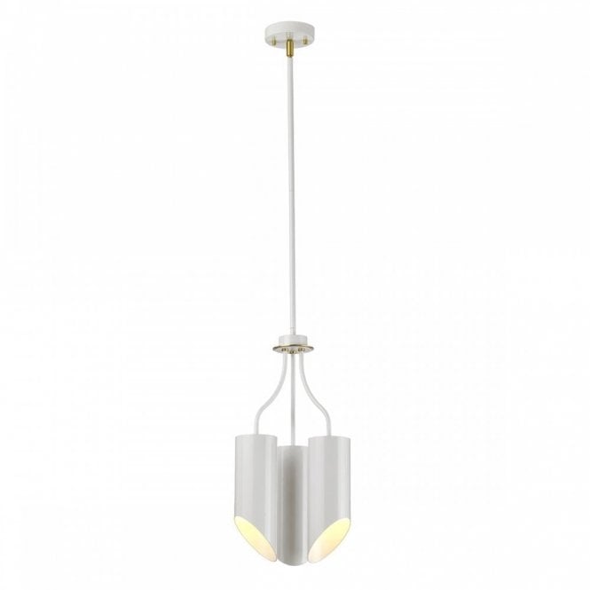 QUINTO 3 Light Chandelier White Aged Brass