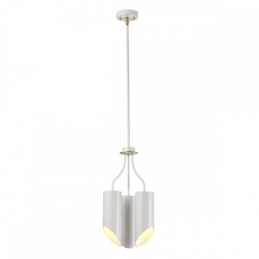 QUINTO 3 Light Chandelier White Aged Brass