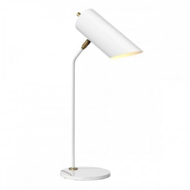 QUINTO Modern Task Table Lamp White Aged Brass